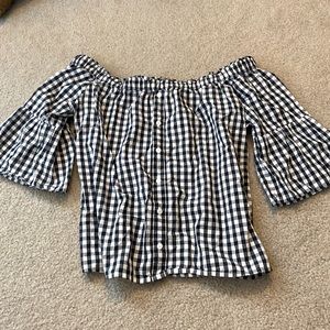 Abercrombie & Fitch black and white checkered blouse, NEVER WORN